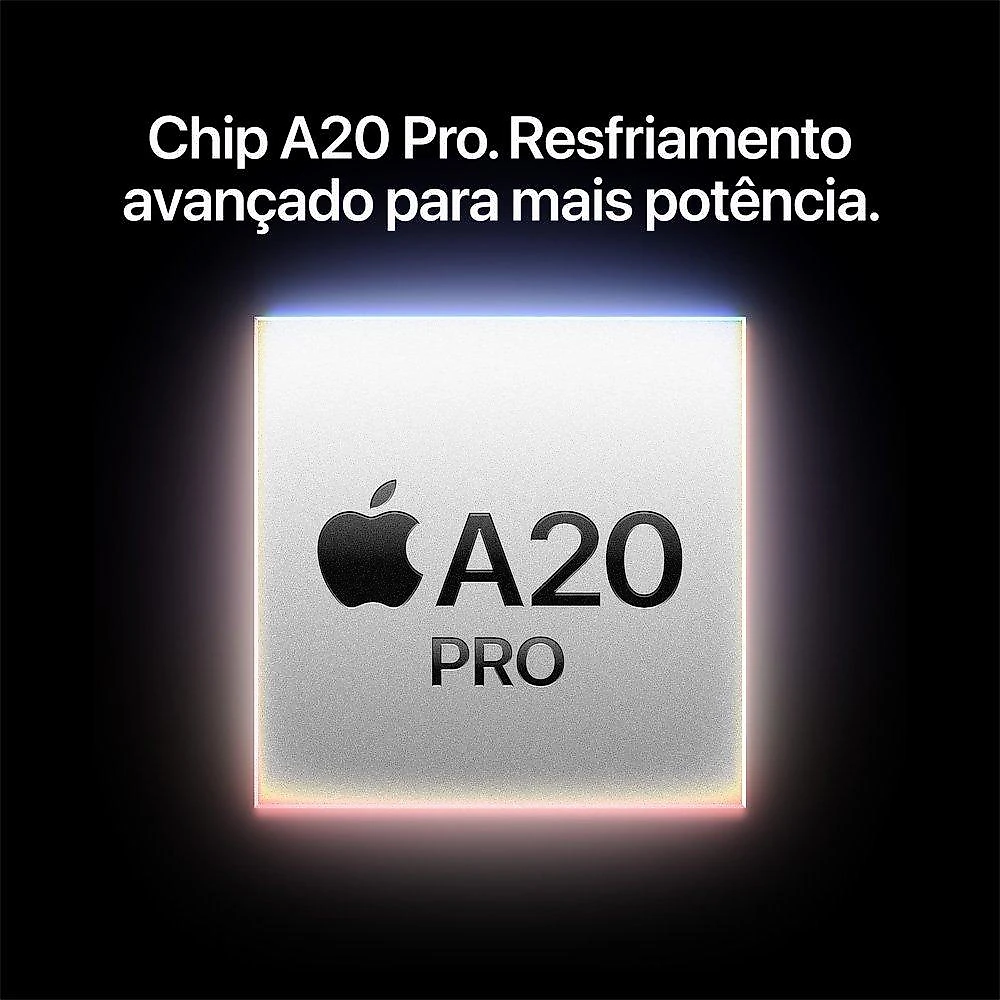 iPhone 18 Pro Apple 512GB, Câmera de 48MP, A20 Pro, Tela 6.3" Super Retina XDR, Glacial