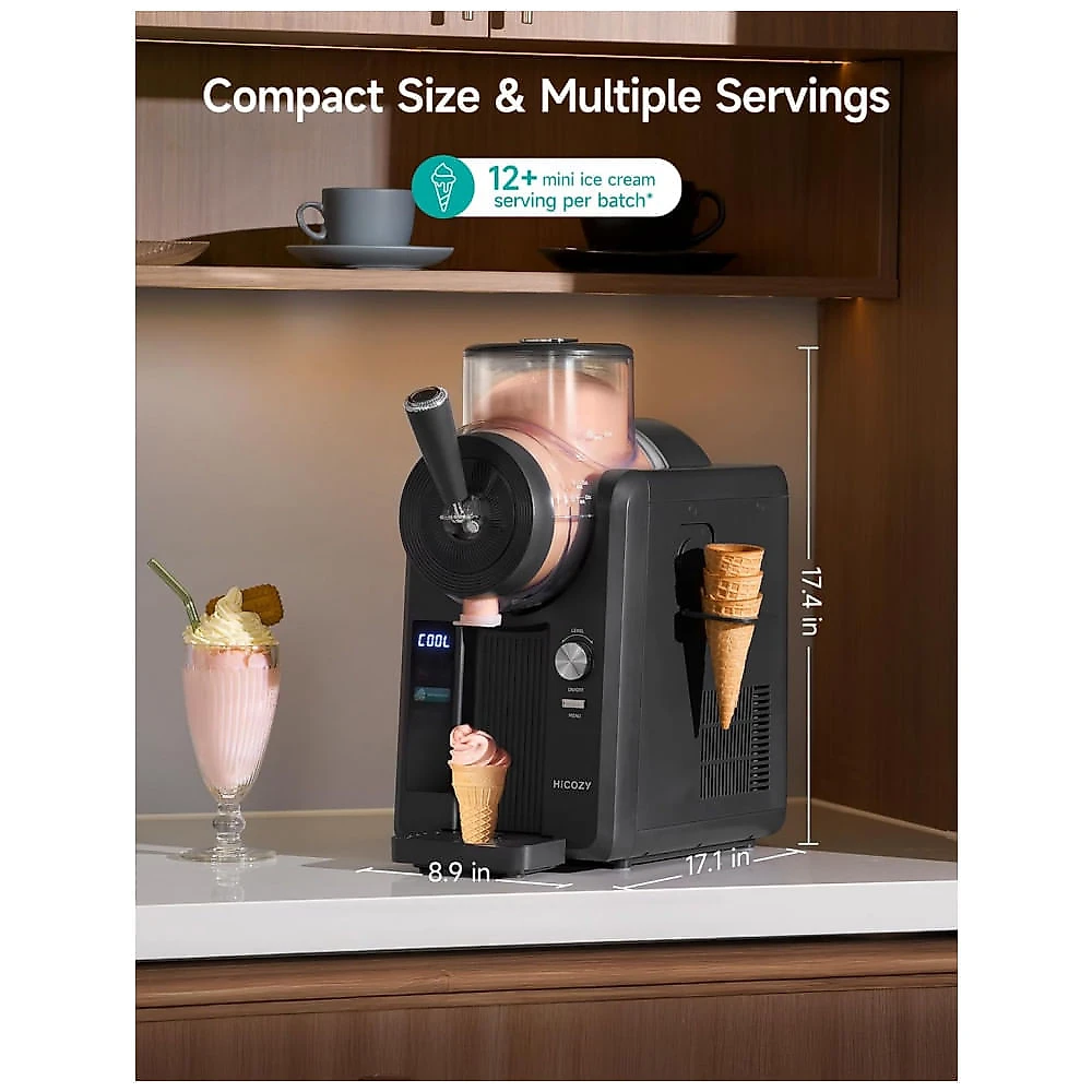 Máquina de Raspadinha HiCOZY F3 para Sorvete e Bebidas Geladas, Tecnologia Avançada, Autolimpeza, 5 Modos para Sorvete Cremoso, Frozen Alcoólico