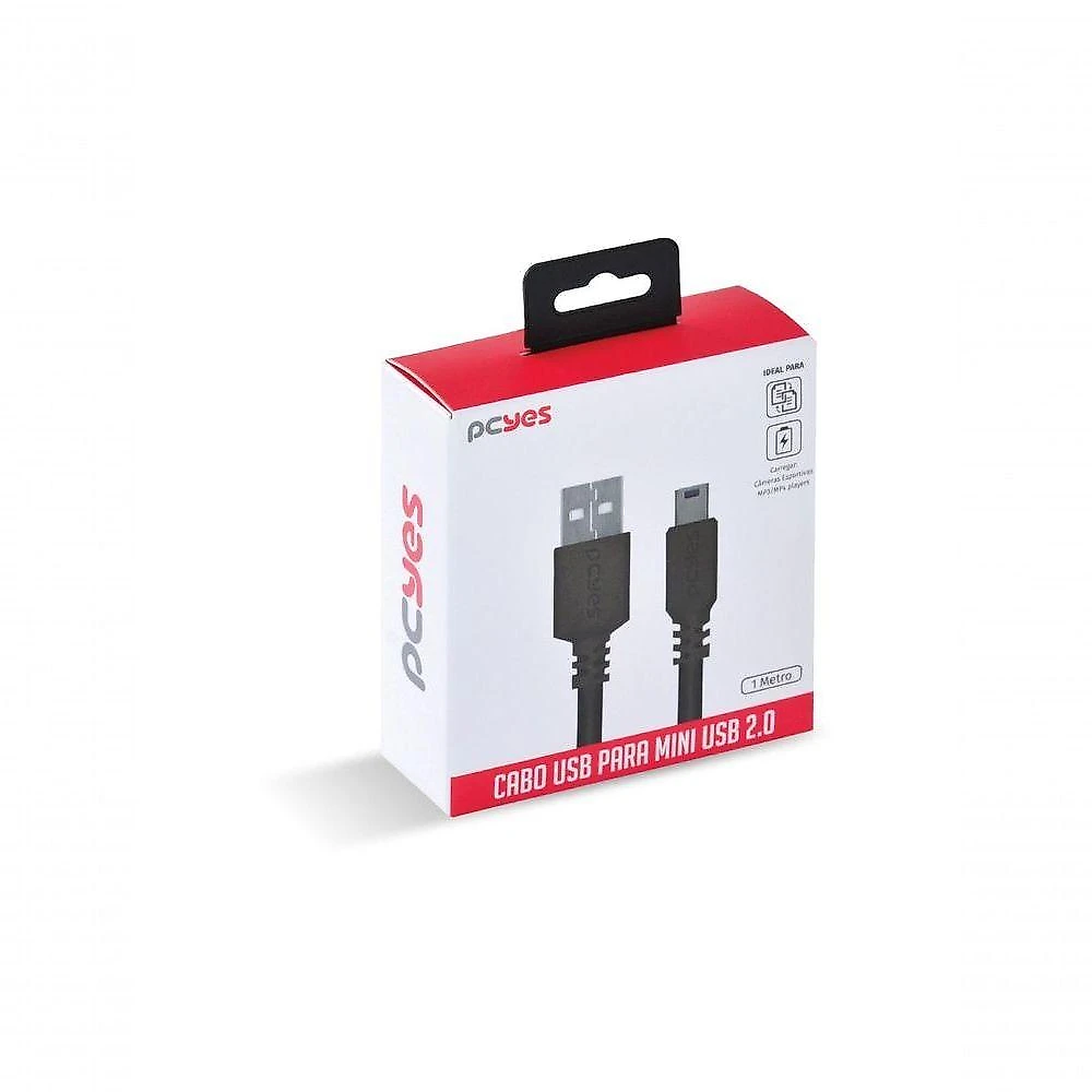Cabo USB 2.0 PUANM2-1 Macho para Mini USB B 1 METRO Preto Pcyes