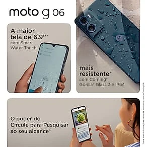 Smartphone Motorola Moto g06 4G Tela 6,9” 256GB Câmera 50MP Bege