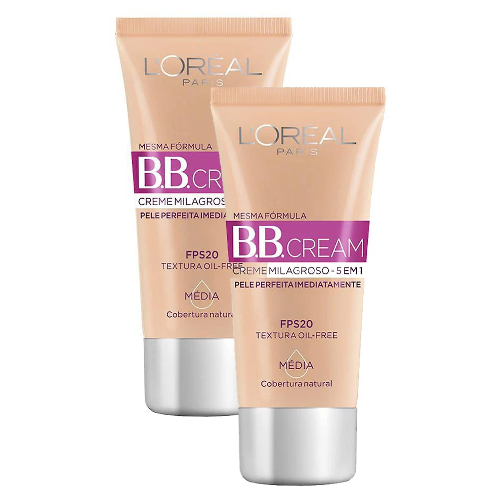 BB Cream L'oréal FPS 20 30ml Cor Média | Kit com duas unidades