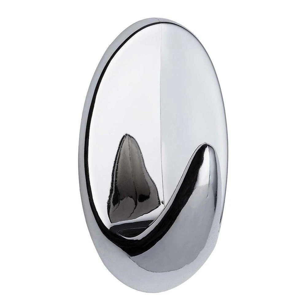 Gancho Adesivo Cromado ABS com Suporte Até 2KG para Cozinha e Banheiro Inox Kala