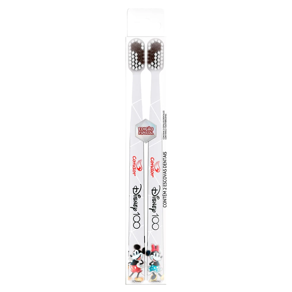 Escova de Dente Condor Disney 100 Ultra Macia 2 Unidades