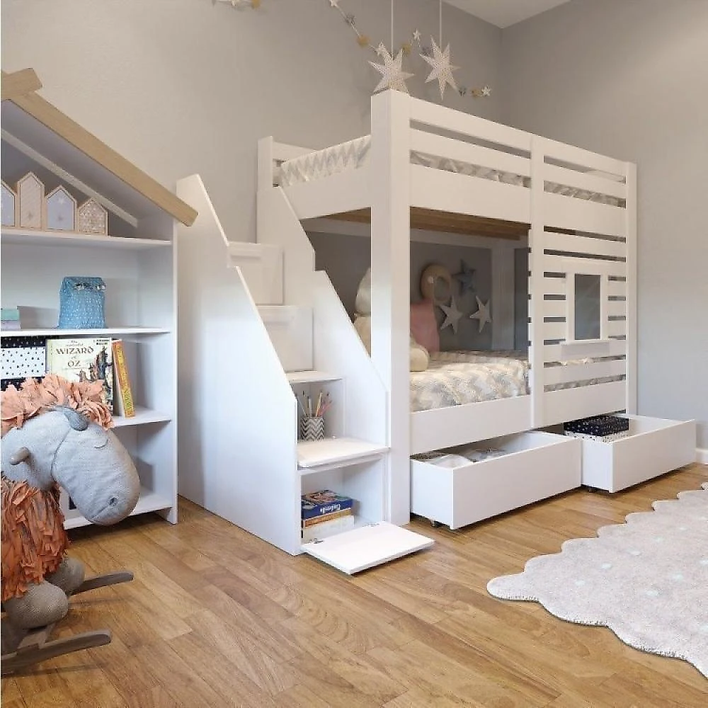 Beliche Infantil Star Plus com Janela Casatema MadeiraOriginals Beliche Infantil Star Plus com Janela Casatema Branco