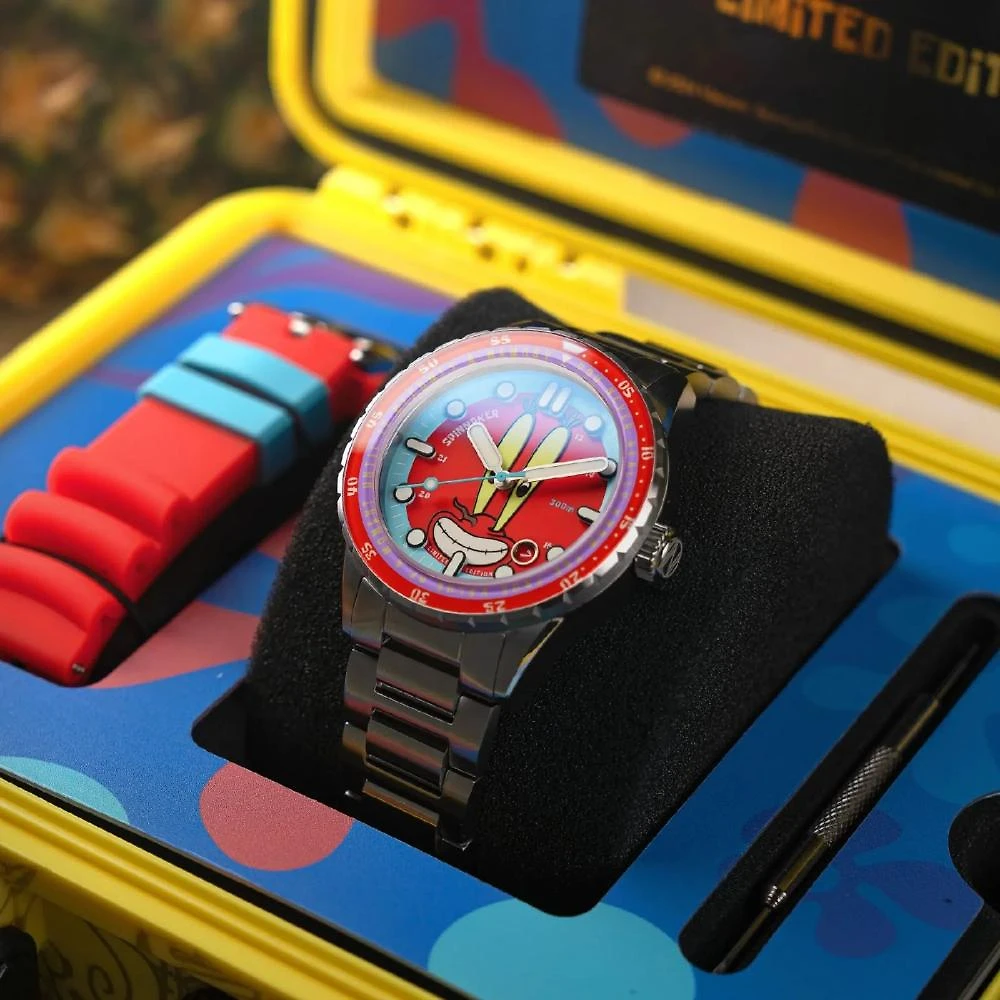 Relógio Spinnaker Hass Automatic Mr. Krabs Red 25th Limited Edition SP-5138-44