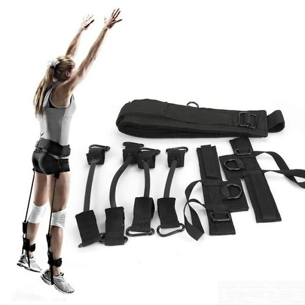 Kit de Treino com Elásticos de Resistência para Pernas e Agilidade com Cinto e Tornozeleiras