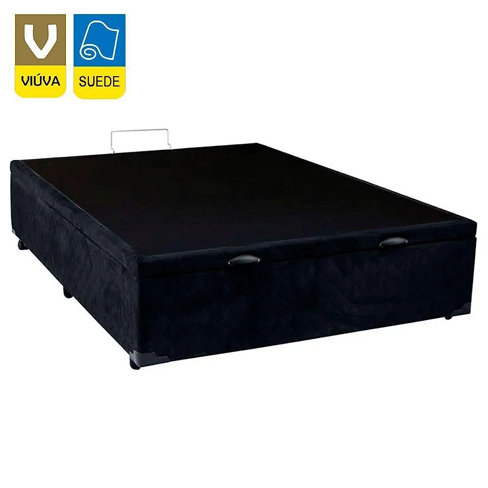 Cama Box Baú Viúva Sereneprime Suede Preto 44x128x188
