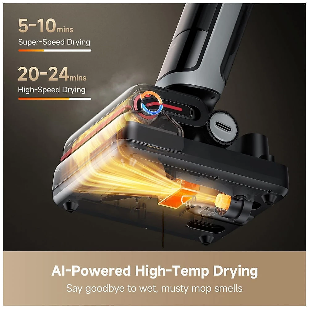 Aspirador de Pó DREAME H15 Pro Heat Wet Dry: Limpeza Profunda com Água Quente a 185F e Tecnologia Robótica AI