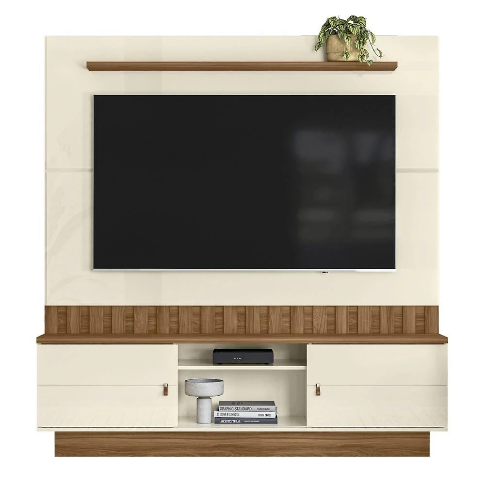 Home Painel Florianopolis Ripado Para Tv Até 70 Polegadas Off White Amendoa