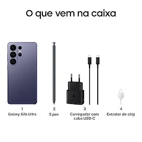 Smartphone Samsung Galaxy S26 Ultra 5G Tela 6.9" 512GB Câmera Quadrupla 200MP Azul