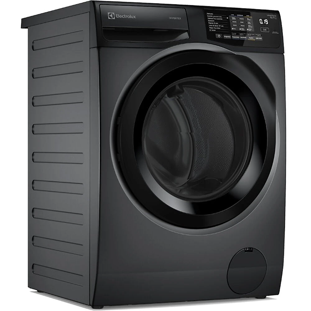 Lava e Seca Electrolux 12Kg 7Kg Inverter, Água Quente LSC12 12 kg - 7 kg - A - 0.29 kWh/ciclo - 92 L/ciclo - Cinza - Elimina Fiapos - 60 Hz - 10 anos - 12 meses - 8 - Inverter - 1200 rpm - 220V