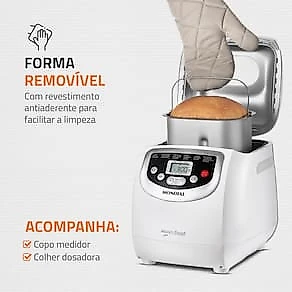 Panificadora Automática Mondial Master Bread NPF-54 com 19 Funções Pré-programadas - Branca 110V