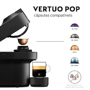 Cafeteira Nespresso Vertuo Pop com Kit Boas-Vindas – Preta 110V