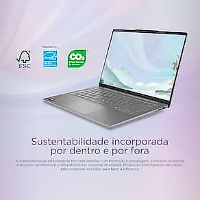 Notebook Lenovo 14” Ideapad Slim 5 83NJ0002BR Windows 11 Copilot+ PC AMD Ryzen AI 5 330 16GB RAM e 512GB SSD Luna Gray