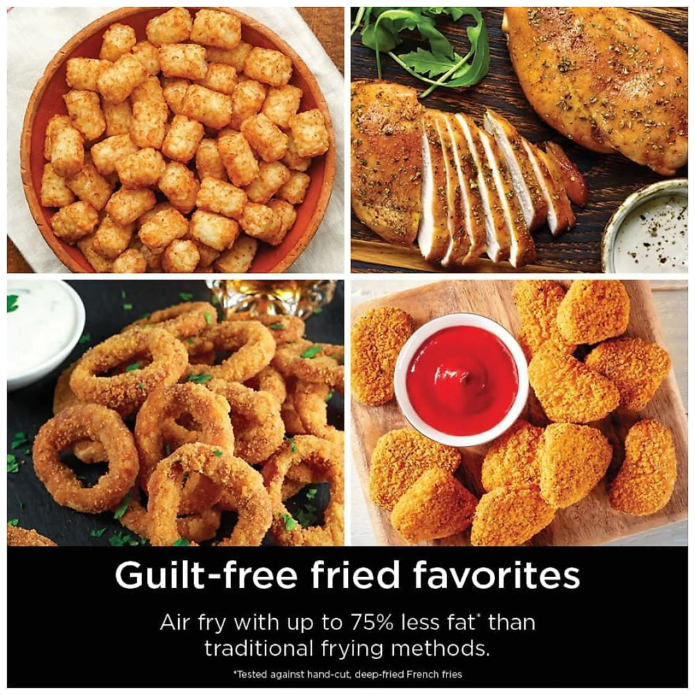 Fritadeira de Ar Air Fryer Dupla 7,5 Litros com Tecnologia DoubleStack Cozinha 4 Alimentos Simultaneamente, 110V 1690W, Ninja SL201, Preta