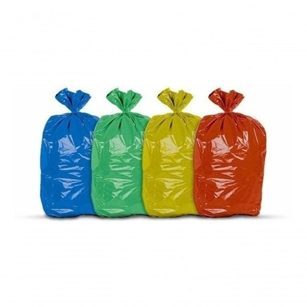 Saco para Lixo 20 Litros Coloridos 400 Unidades Uso Doméstico e Comercial Amarelo Azul Vermelho