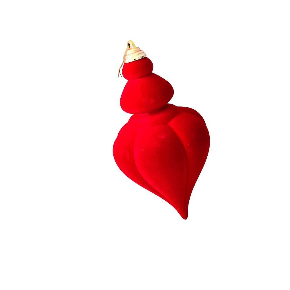 Enfeite Decorativo de Natal Enfeite Natal Pendura Cabaça Veludo Alt. 24CM X Diam. 12CM Vermelho