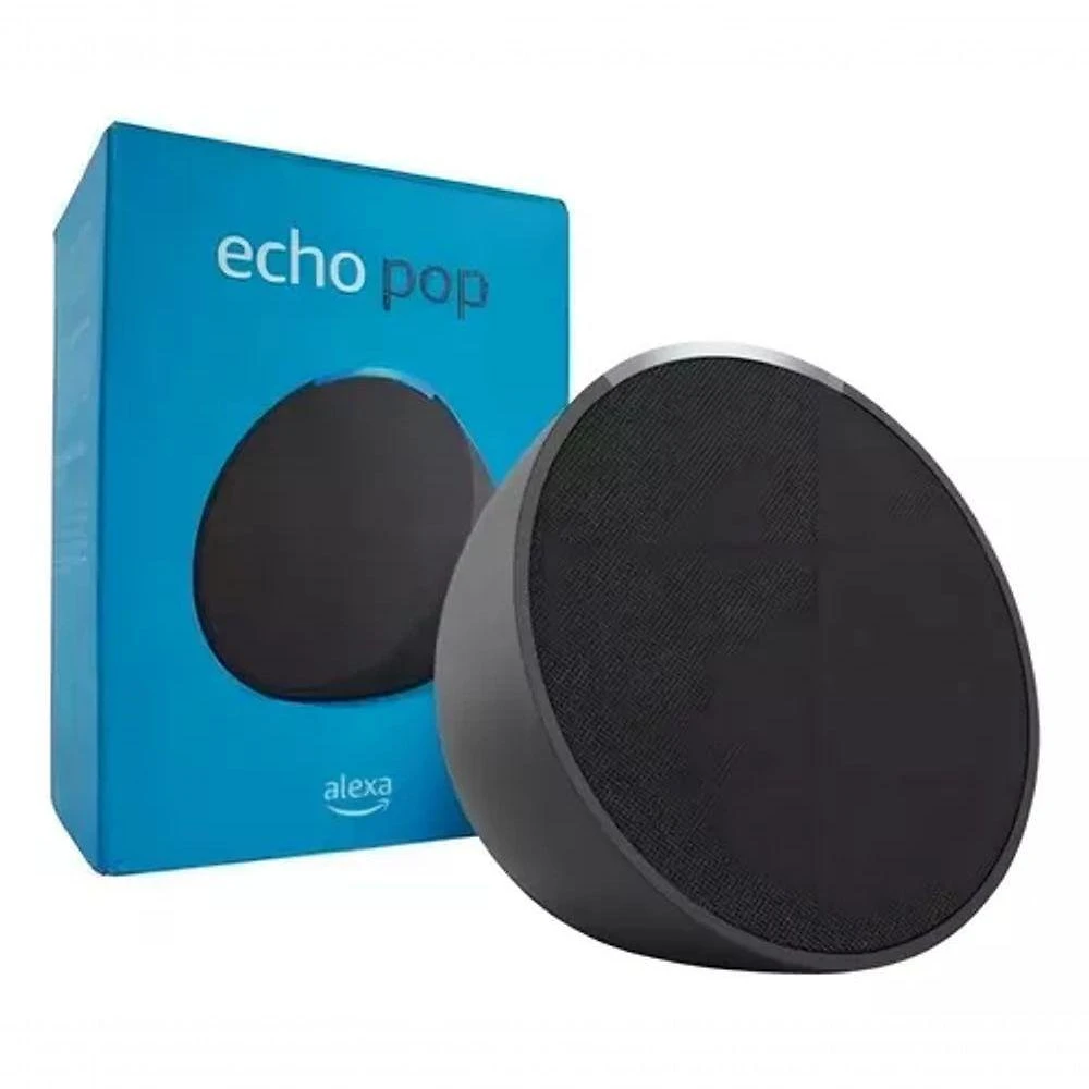 Smart Speaker Amazon Echo Pop Alexa Wi-Fi Bluetooth 15W Bivolt Preto