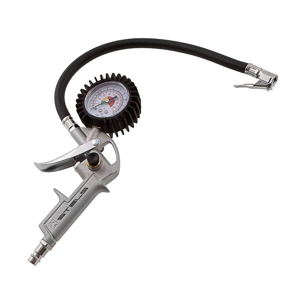 Calibrador de Pneus Pneumático 5732255 8 BAR 230 L-MIN Conexão Rápida Euro Stels 31CM