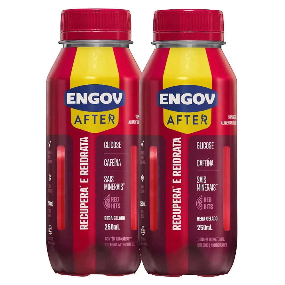 Bebida Engov After Red Hits 250ml | Kit com duas unidades