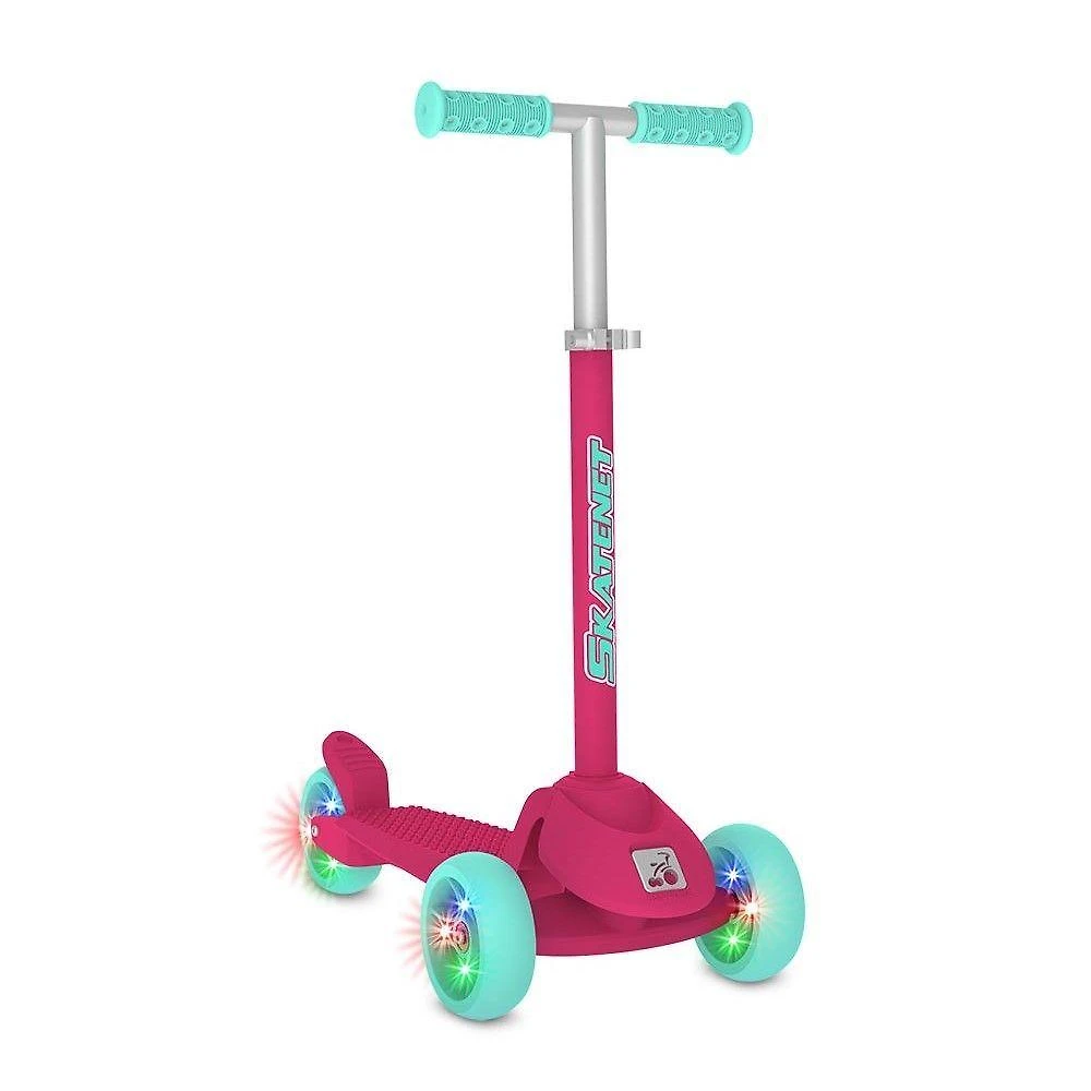 Patinete Skatenet Infantil Led Ajustável Pink Bandeirante