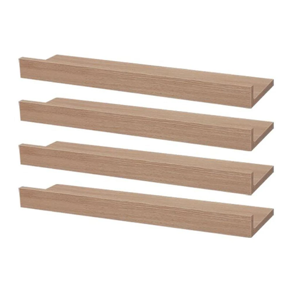 Prateleira Kit 4 Porta Quadros 40X15CM MDP Suporte Invisível Sala Bege Mercado das Prateleiras