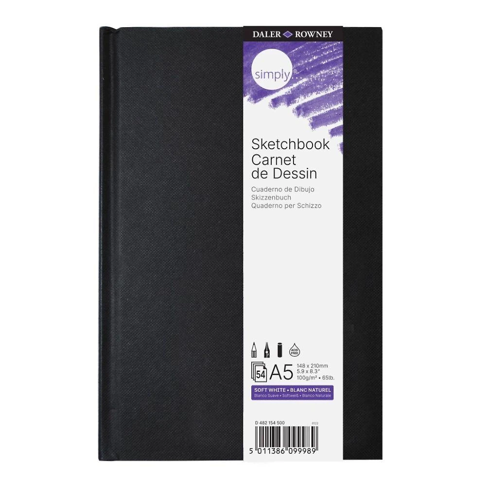 Caderno Sketchbook Brochura A5 Capa Dura A5 148 X 210MM 54 Folhas para Arte