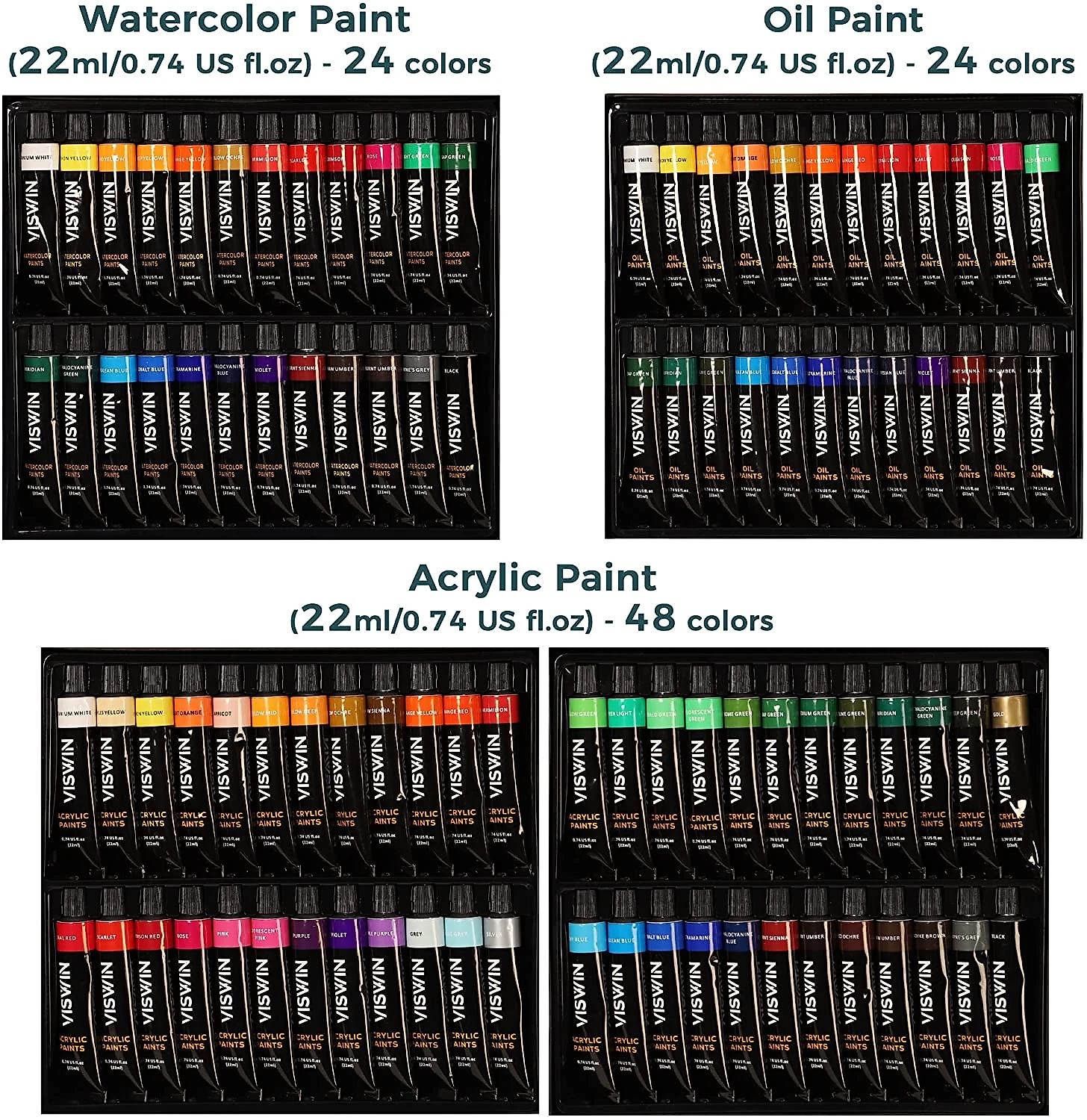 VISWIN Kit de Pintura Conjunto Artístico com 151 Peças I nclui 96 Tintas