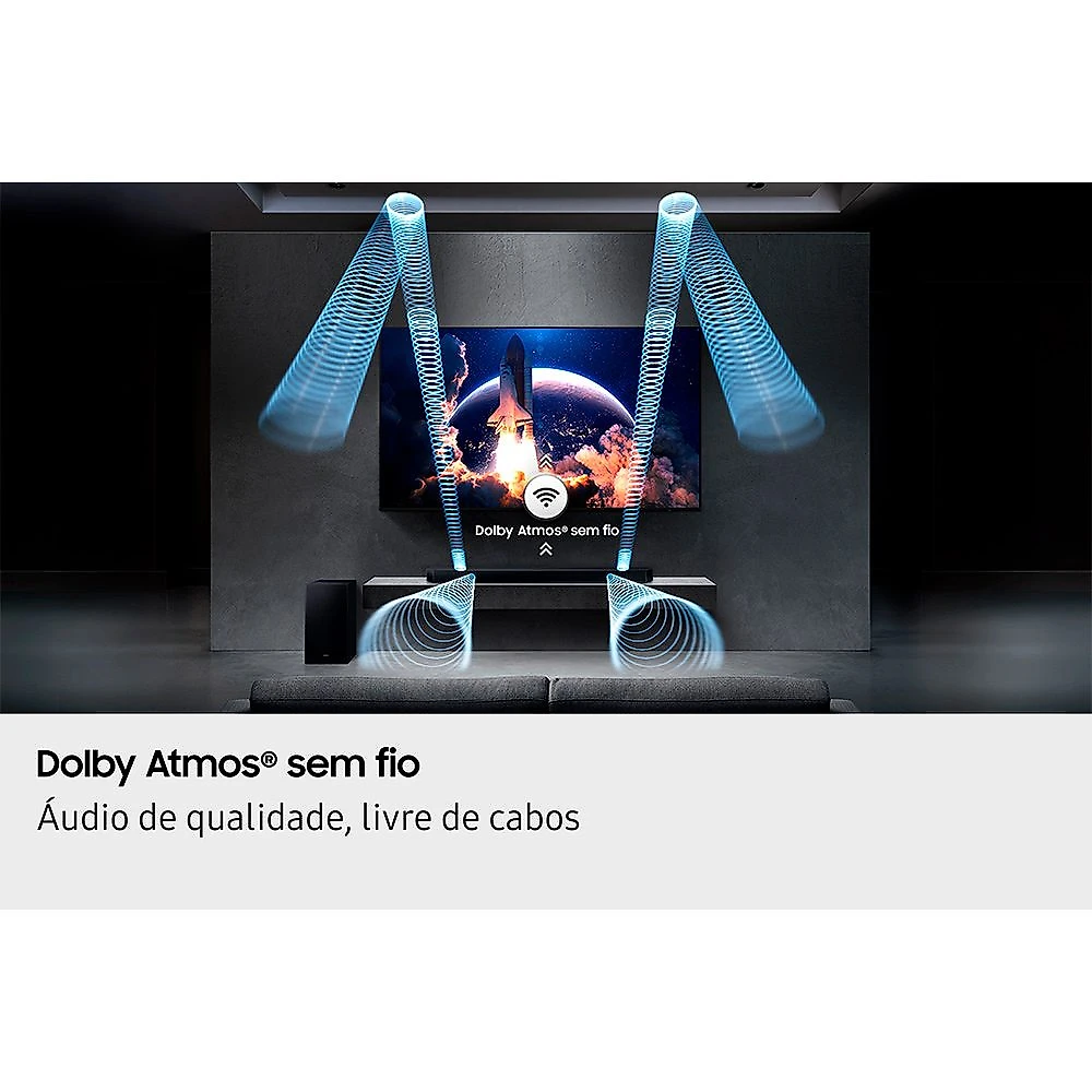 Smart TV Samsung 85" UHD 4K U8600F 2025 + Soundbar Samsung Série Q com 3.1.2 canais HW-Q600H Bivolt