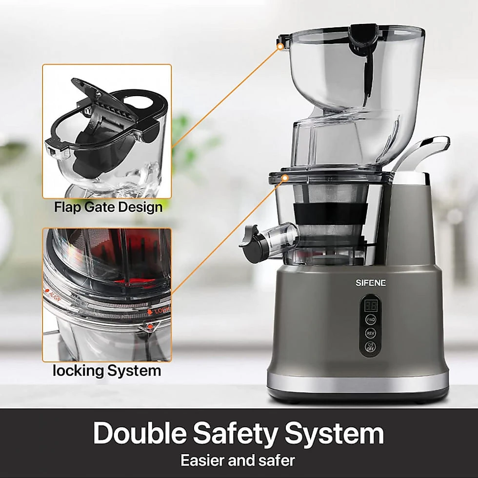 Centrifuga de Frutas com Extração Lenta e Fácil Limpeza, 110V 200W, SIFENE, Cinza