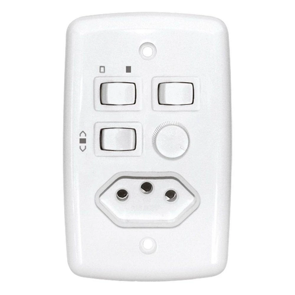 Chave Rotativa Tasco CVRT2L para Ventilador com Tomada e 2 Lampadas Bivolt