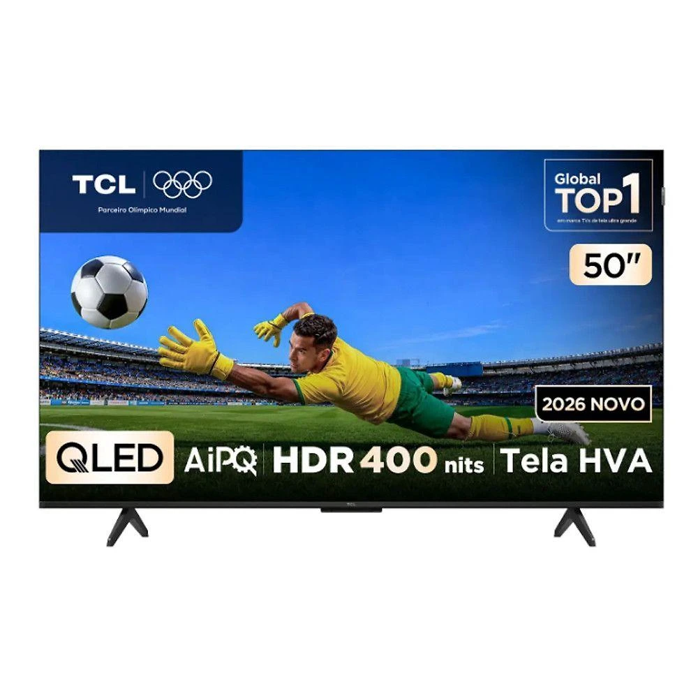 Smart TV TCL P7L 50 Polegadas 4K UHD QLED Preto Google TV Dolby Atmos Bivolt