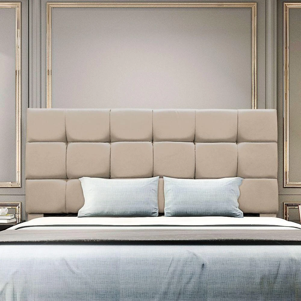 Cabeceira Estofada Cama Box Casal 160 Cm Ananda Suede Bege
