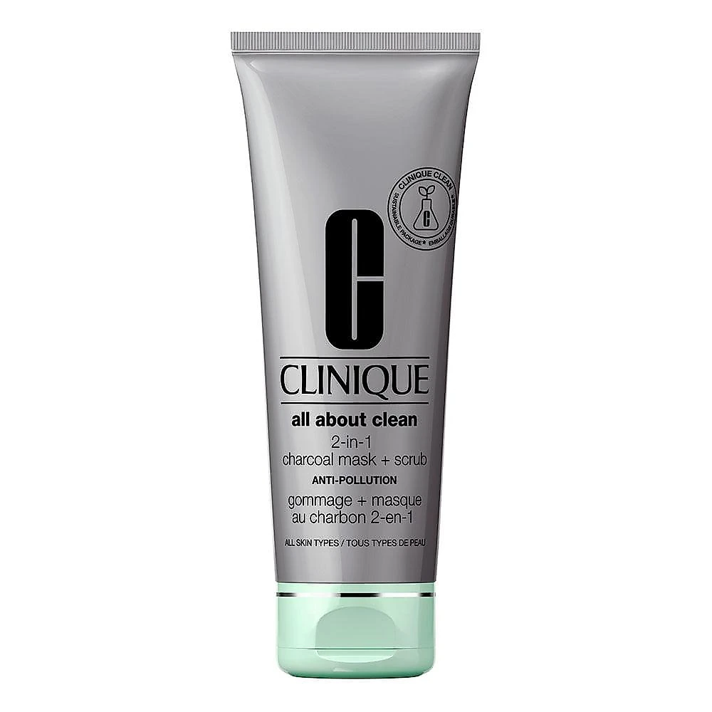 Máscara facial clinique all about clean charcoal scrub + mask anti-pollution 100ml