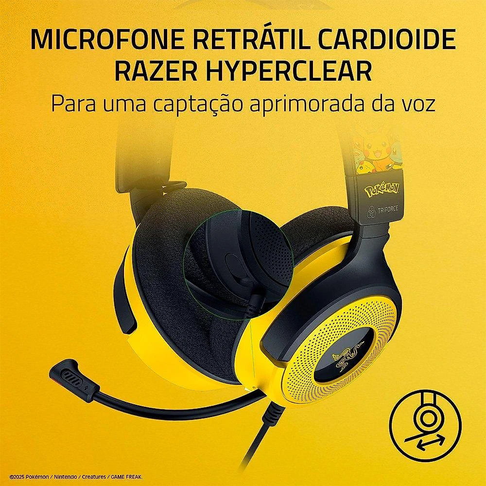 Headset Gamer Razer Kraken V4 X, Som Surround 7.1, Conexão USB, Pokémon Kanto Starters Edition - RZ04-05180300-R3M1