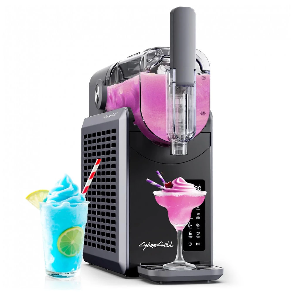 Máquina de Slush Raspadinha CyberChill 2L 5 Programas LED 24h Timer Auto Limpeza 120V