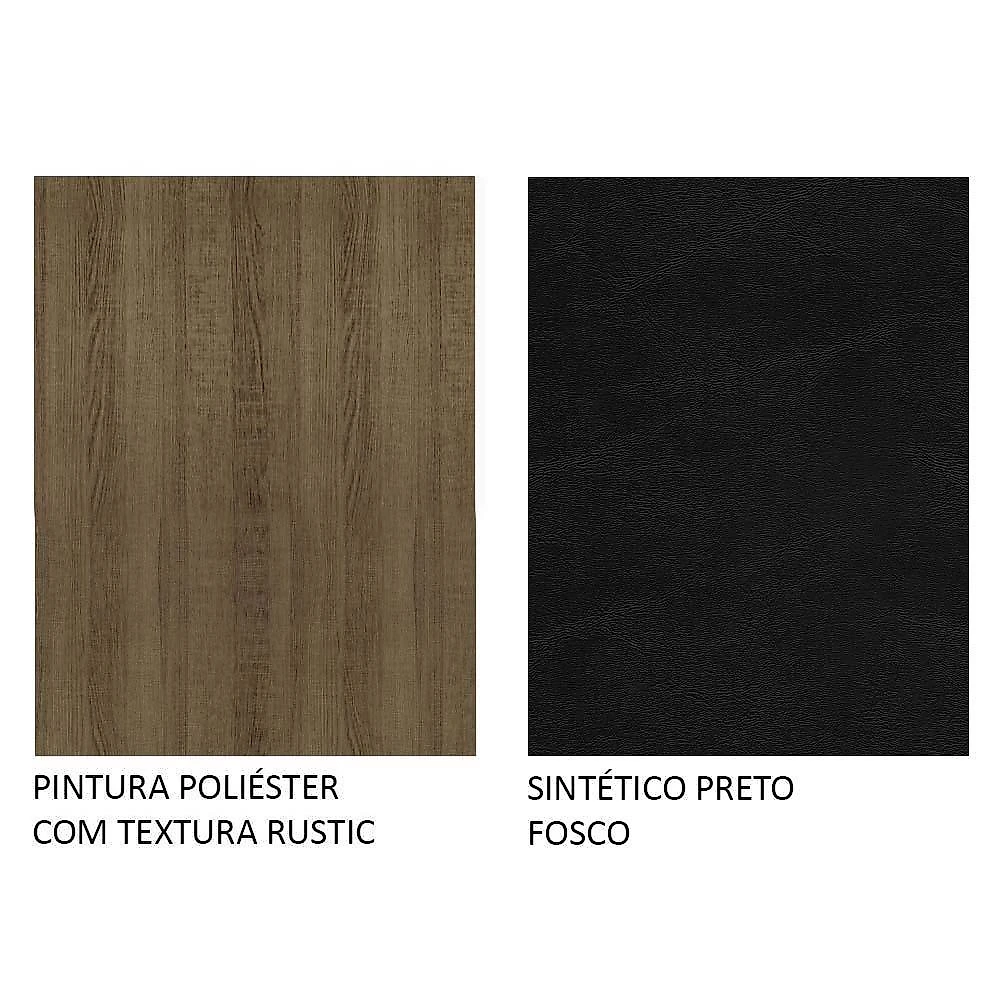 Kit 4 cadeiras 4290 madesa - rustic/preto