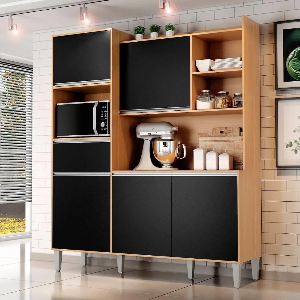 Armário de Cozinha Urano 2 Portas 2 Gavetas MDP 160CM Amêndoa Casah