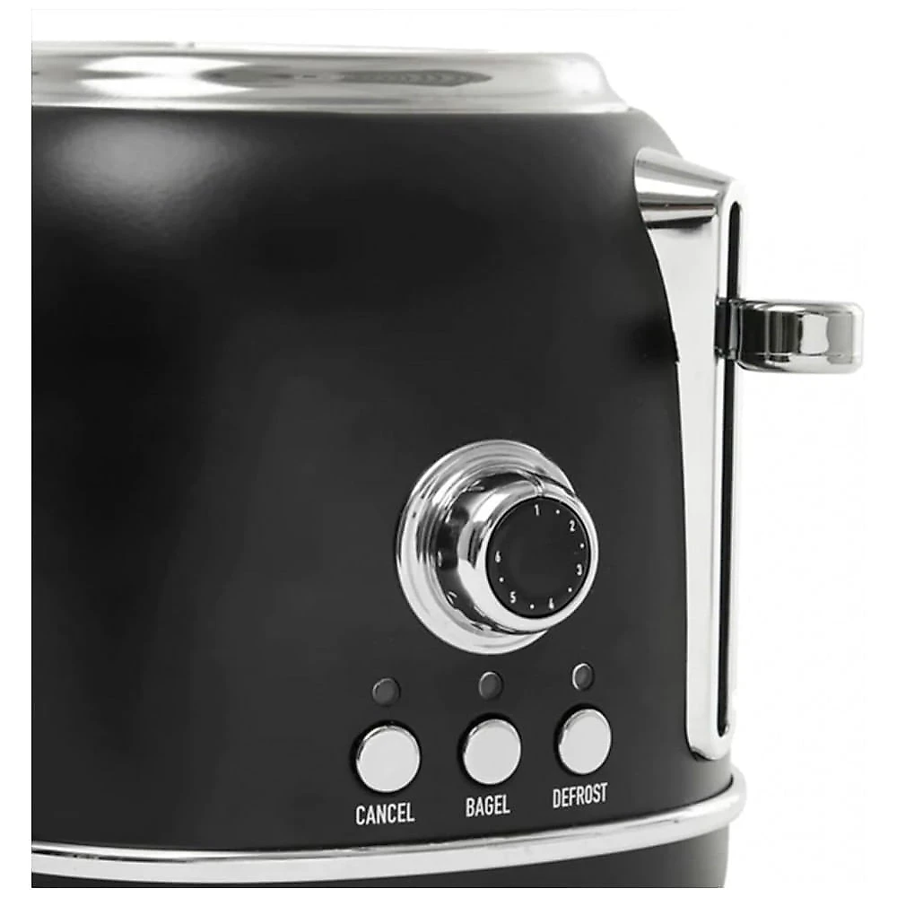 Torradeira HADEN Heritage inox 2 fatias preta e cromada com controle de tostagem ajustável 900W 110V