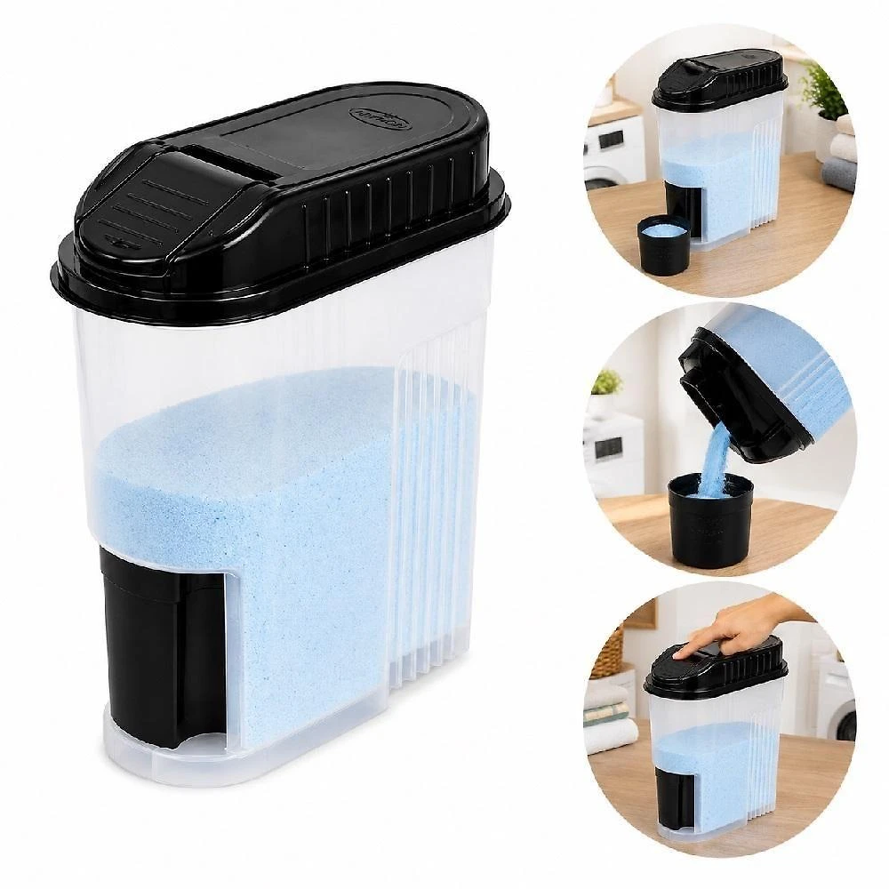 Porta Sabão em Pó com Dosador Plástico Resistente BPA Free Organizador Lavanderia Multiuso 2L Yeet
