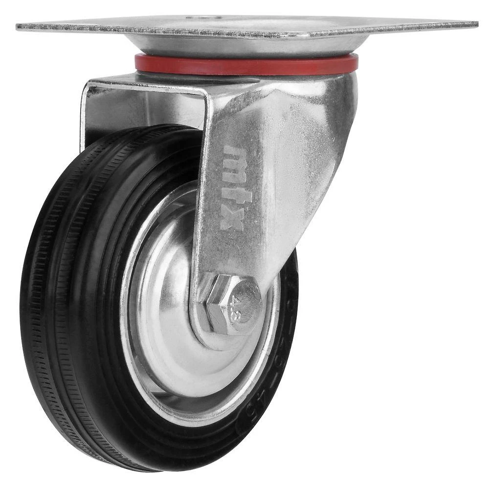Rodízio Rodízio Borracha Preta Giratório Mobilidade 360° MTX Preto 75CM 45kg