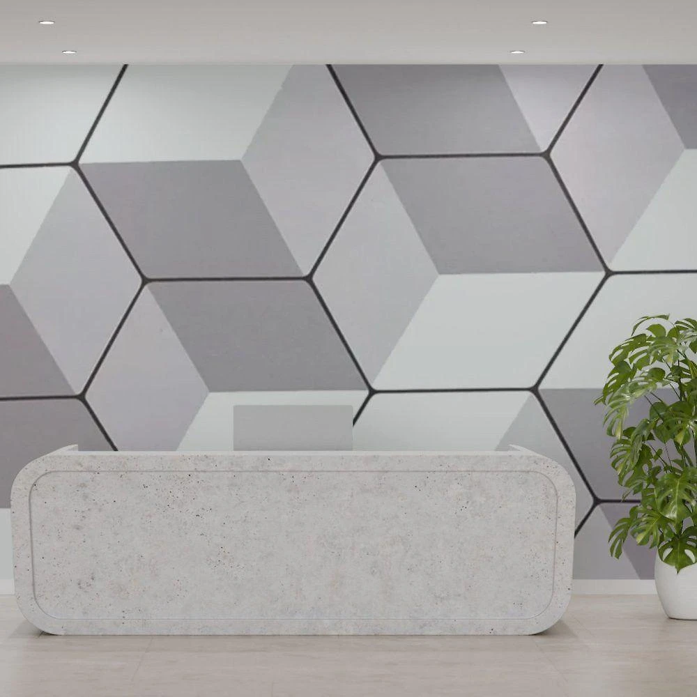 Papel de Parede Adesivo Estampa Tela Geométrica Moderno Impermeável Cinza Top Rio Comercial