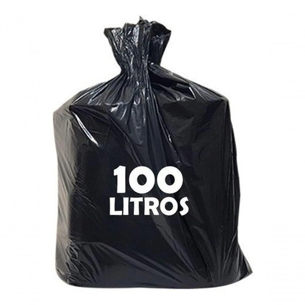 Saco de Lixo 100 Litros Resistente para Coleta Uso Doméstico e Comercial Preto Higipack