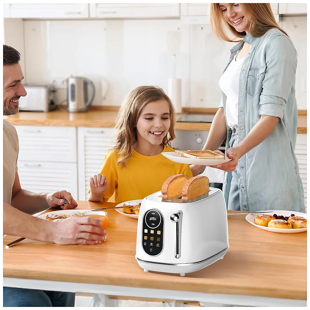 Torradeira 2 Fatias com Recursos para Bagel, 6 Nveis de Tostagem e Bandeja de Migalhas Removvel, 110V 800W, Keenstone, Branca 110v