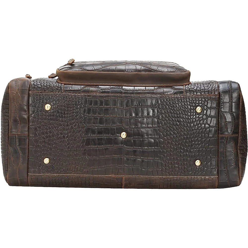 Polare Bolsa de Viagem Masculina Clássica de Couro Genuíno M arrom