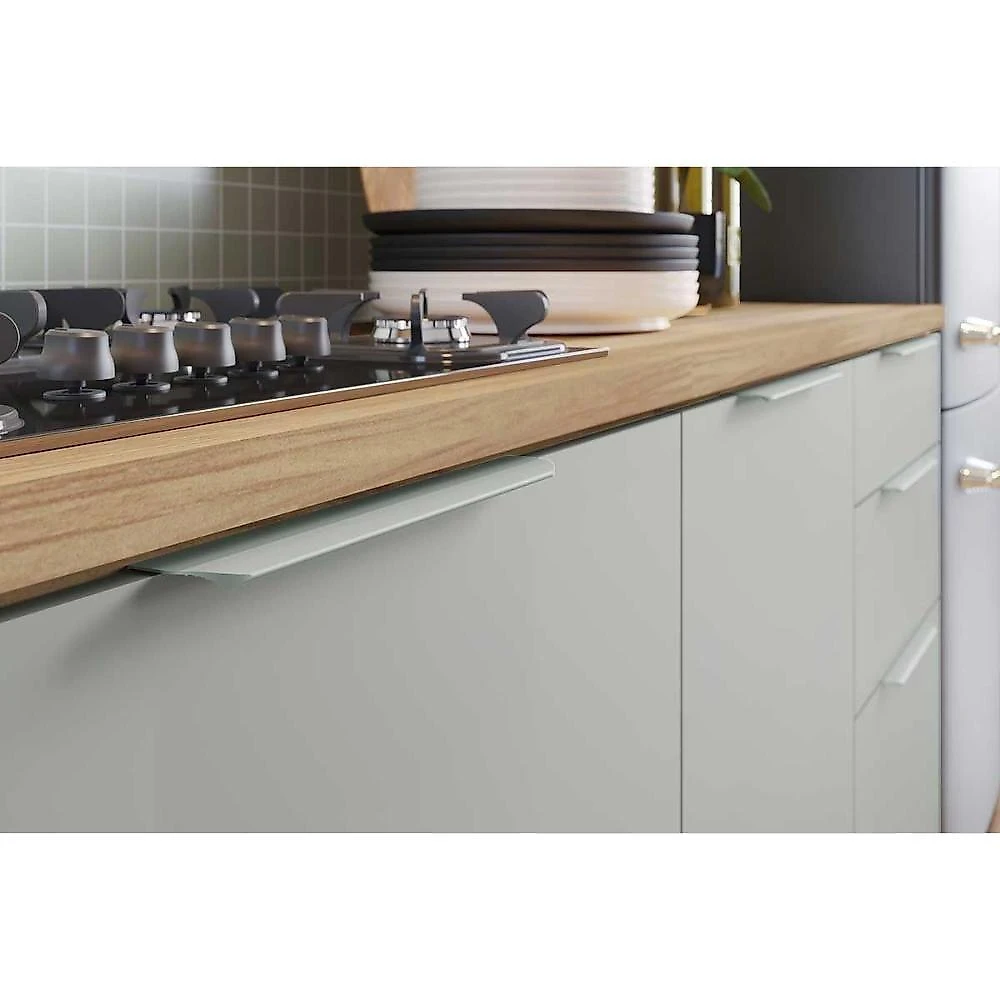 Cozinha Completa 5 Peças Marquesa 2 Aéreos 2 Balcões 1 Paneleiro C6p40 Nature Verde