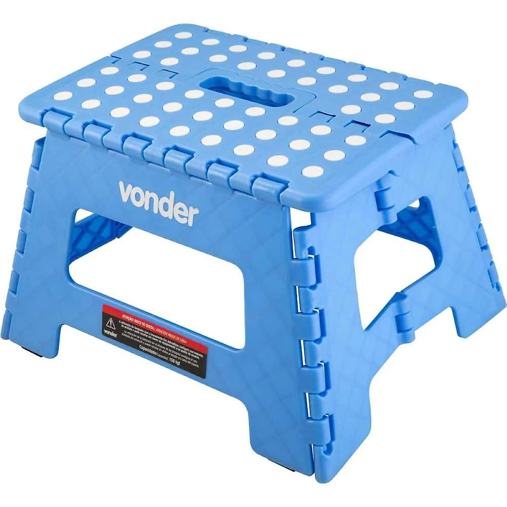 Banqueta plástica dobrável azul 220mm vonder
