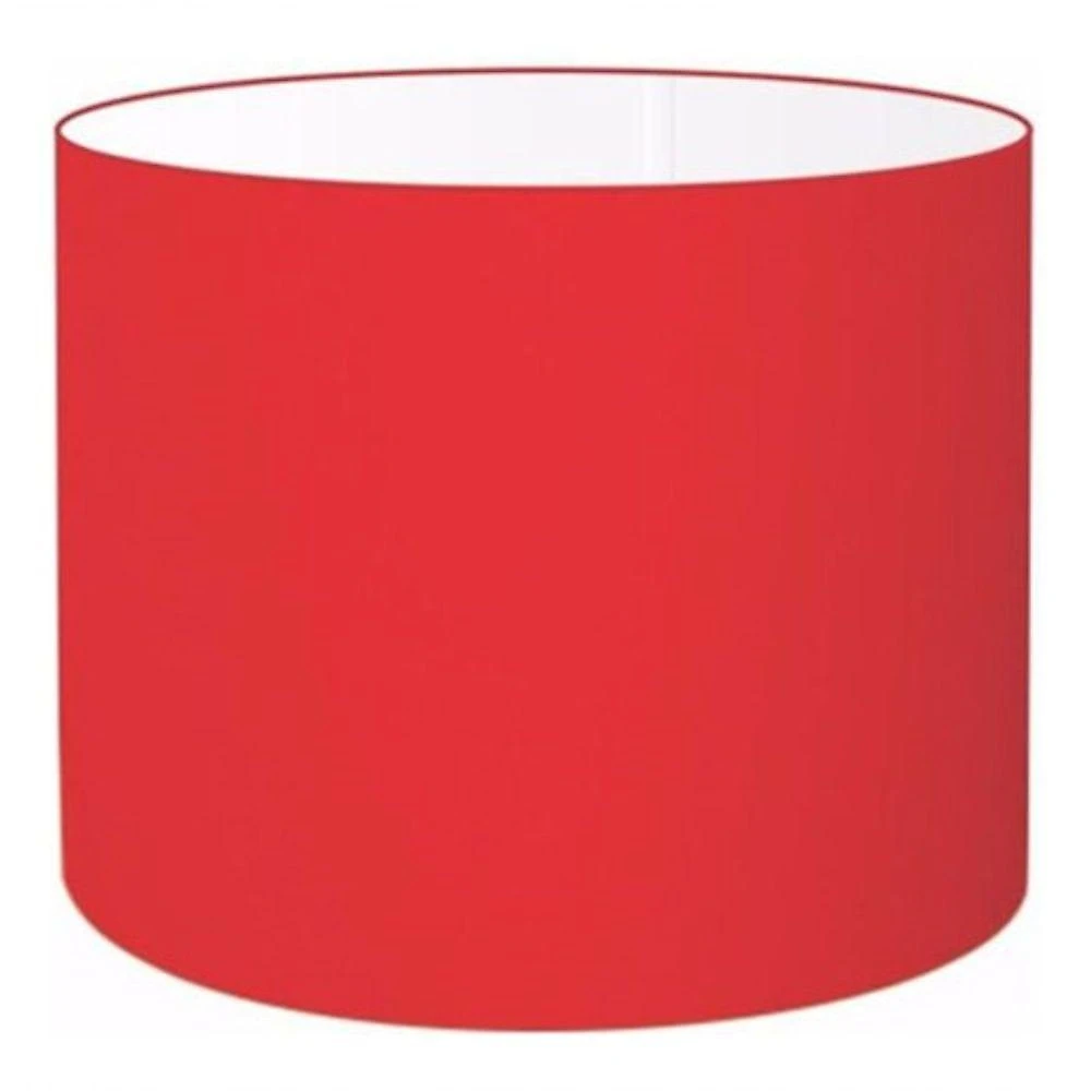 Cúpula Abajur E Luminária Cilíndrica Vivare Cp-7017 ø40x21cm - Bocal Nacional Vermelho