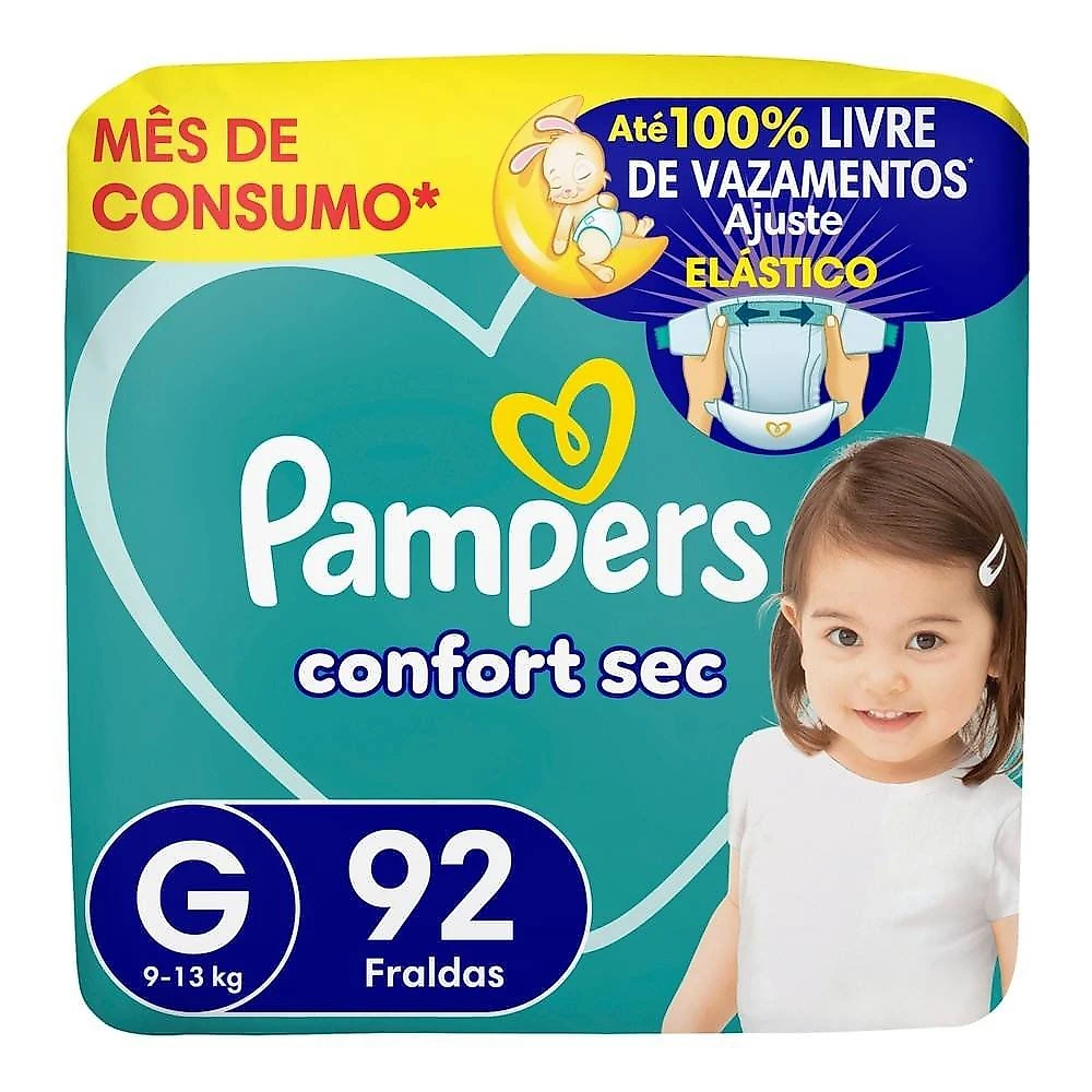 Miniatura Fralda Pampers Confort Sec Max G 92 Unidades