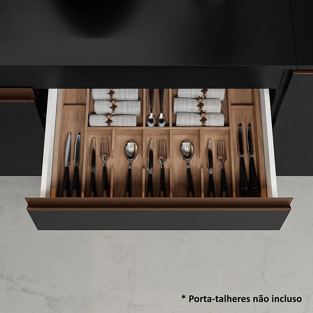 Armário de cozinha compacta 190cm preto reims madesa 04